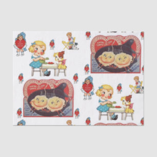 Besos decorativos de papel tisular valentinas