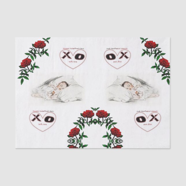 Besos decorativos de papel tisular valentinas