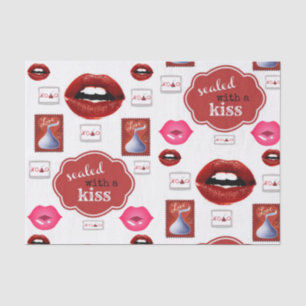 Besos decorativos de papel tisular valentinas