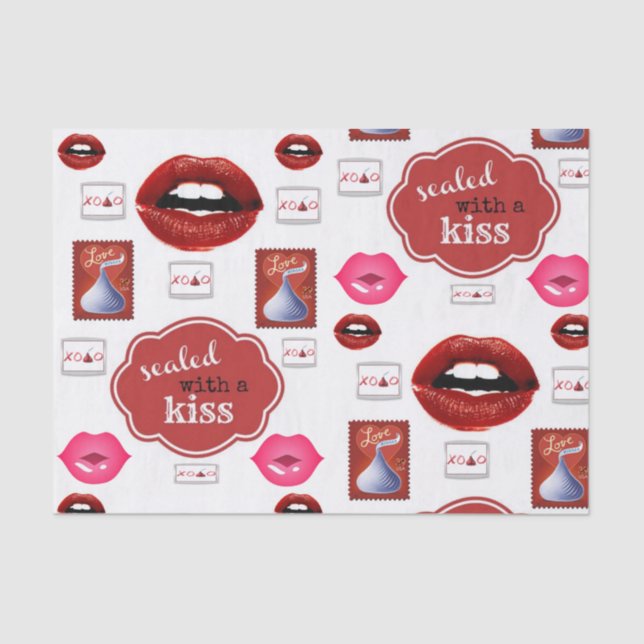 Besos decorativos de papel tisular valentinas (Anverso)