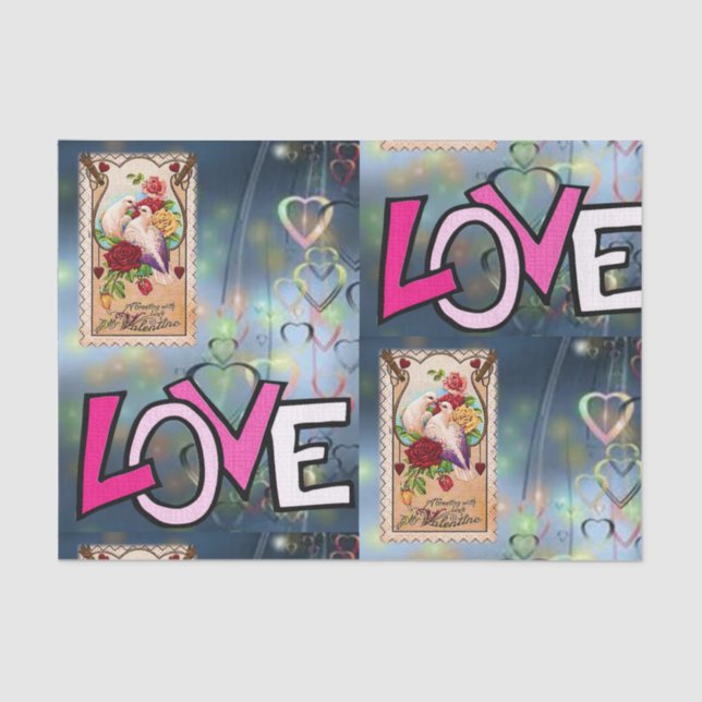 Besos decorativos de papel tisular valentinas (Anverso)