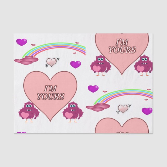 Besos decorativos de papel tisular valentinas (Anverso)