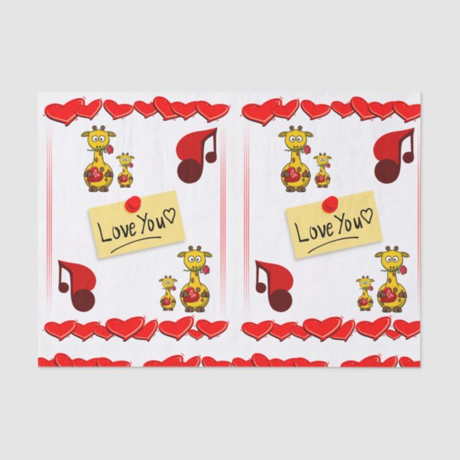 Besos decorativos de papel tisular valentinas (Anverso)