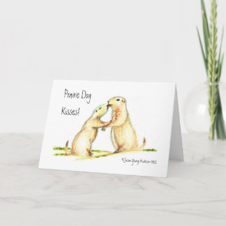 ¡Besos del perro de las praderas! Tarjeta de