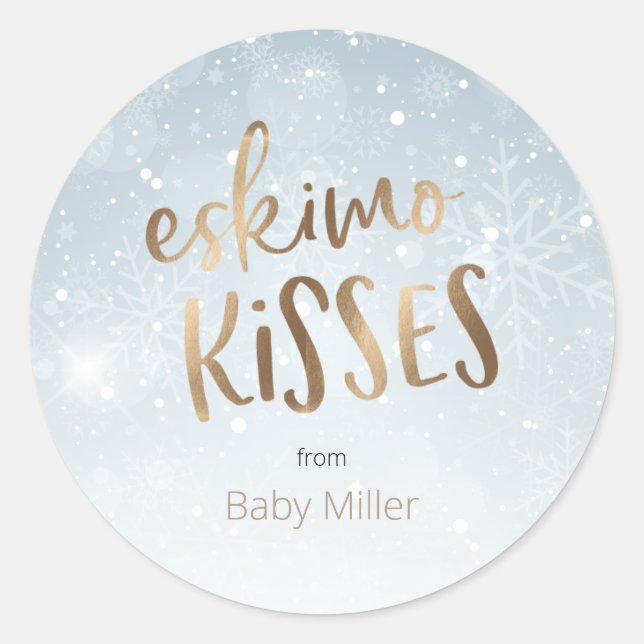 Besos esquimales Gracias Etiquetas Favorables (Anverso)