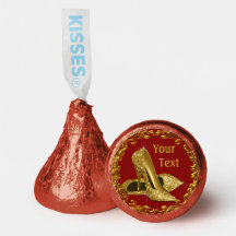 Besos Hershey Zapato de Tacón Alto de Oro Rojo