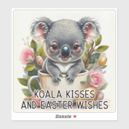 Besos Koala Y Deseos De Pascua - Pegatina De Pascu