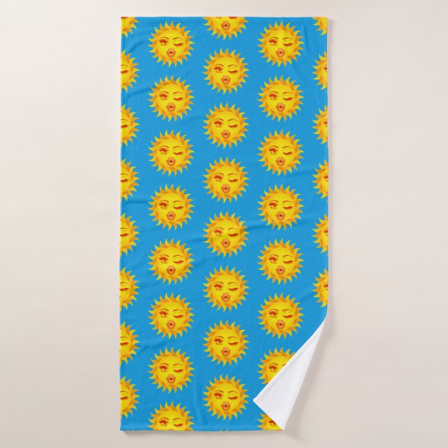 Besos solares, impresión solar (Toalla de baño)