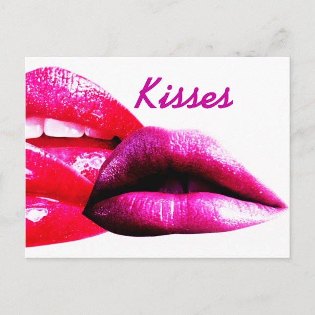 Besos, Tarjeta Postal con Labios (Anverso)