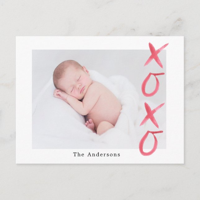 Besos y abrazos en el guión del pincel Postal de l (Anverso)