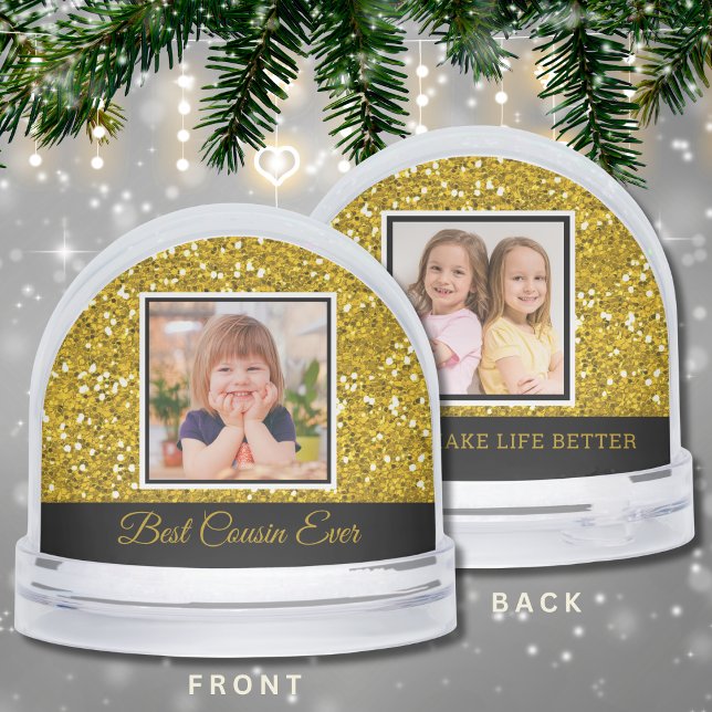 Best Cousin Ever 2 Photo Keepsake Gold Glitter (Subido por el creador)