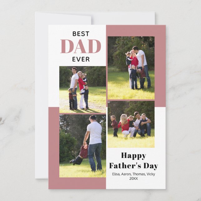 Best Dad Ever dusty rose Father's Day photo (Anverso)