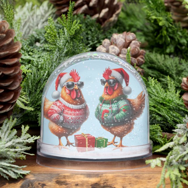 Best Friend Chicken Christmas Snow Globe (Invierno)