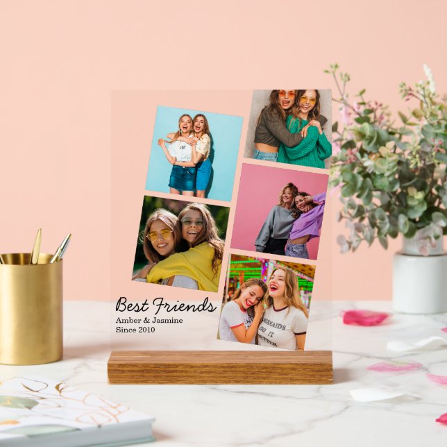 Best Friends Photo Acrylic Gift Stand Display (Boda)
