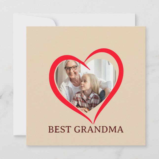 Best Grandma Personalized Unique Flat Card (Anverso)