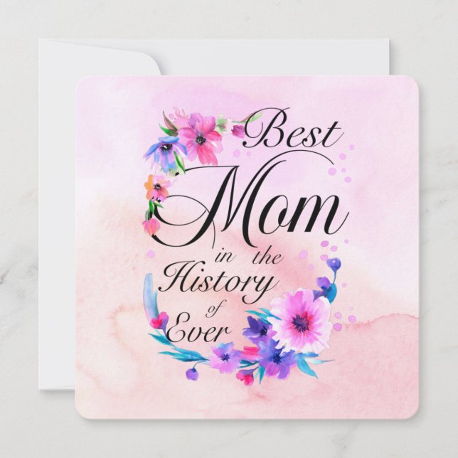 Best Mom Ever, Floral Pink Purple Greetings (Anverso)
