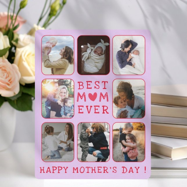 Best Mom Ever Purple & Red 8 Photo Mother’s Day  (Subido por el creador)