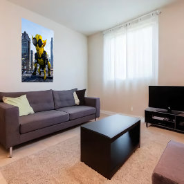 Bestia alienígena del ciberpunk amarillo | Arte IA