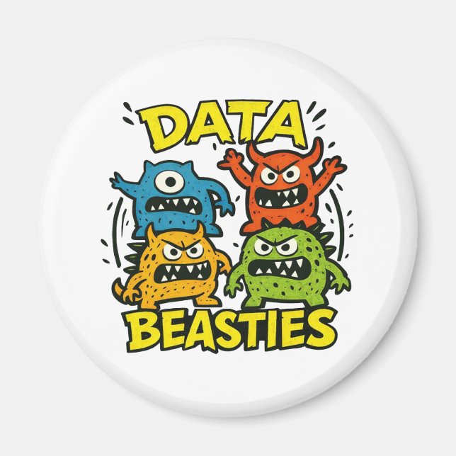 Bestia de datos gruñona imán (Frente)