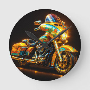 "Bestia de Neon Road - Reloj de pared de motocicle