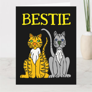 BESTIE MEJOR AMIGO CAT TARJETA DE REUNIÓN DE CUMPL