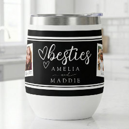 Besties Polaroid Photo Collage Wine Tumbler