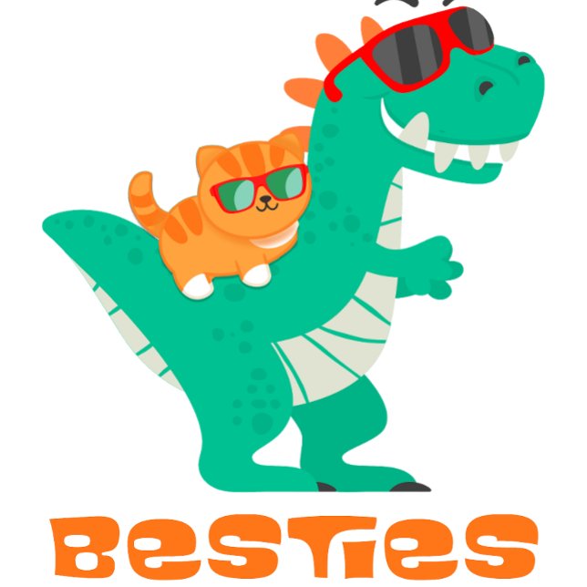 Besties un gato y dinosaurio (Subido por el creador)