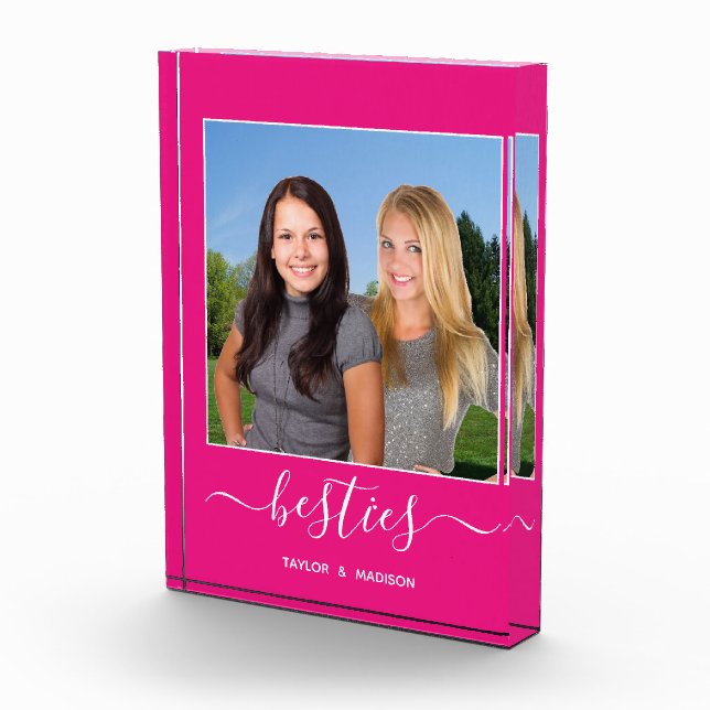 Bestis Best Friends Hot Pink Script Names Foto (Derecha)
