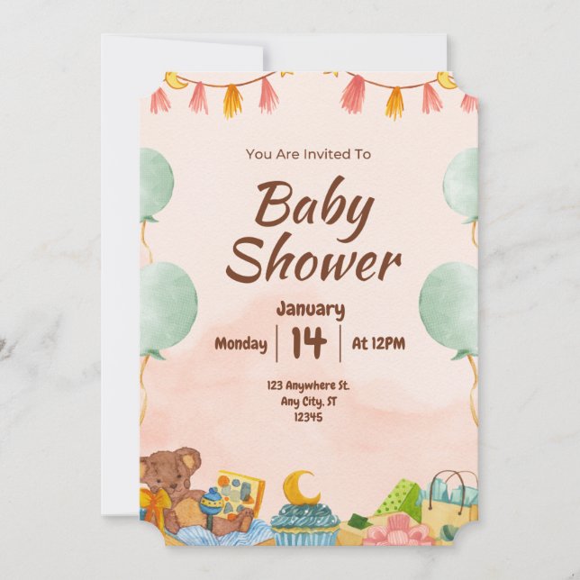 ¡BESTSLELLER! Invitación de Baby Shower (Anverso)