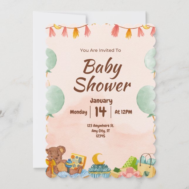 ¡BESTSLELLER! Invitación de Baby Shower (Anverso)