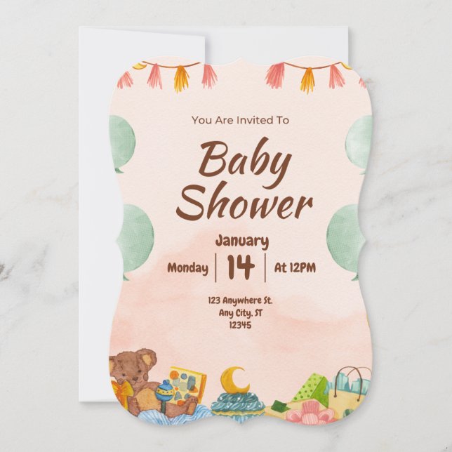 ¡BESTSLELLER! Invitación de Baby Shower (Anverso)