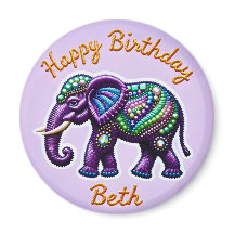 BETH ~ Imán Purple Elephant Personalizado