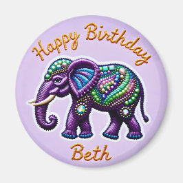 BETH ~ Imán Purple Elephant Personalizado