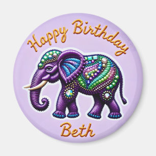 BETH ~ Imán Purple Elephant Personalizado