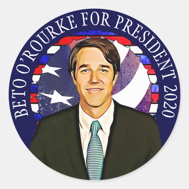 Beto O'Rourke para Pegatinas de apoyo a la preside (Anverso)