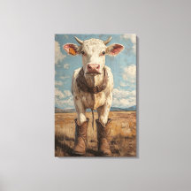 Betsy, la vaca en el bovino, bota arte rústico en