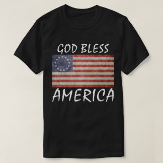 Betsy Ross Bandera dios bendice la camiseta de Est