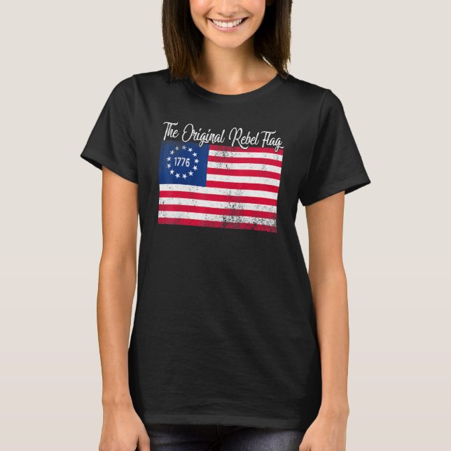 Betsy Ross Camisa 4 De Julio Bandera Estadounidens (Anverso)