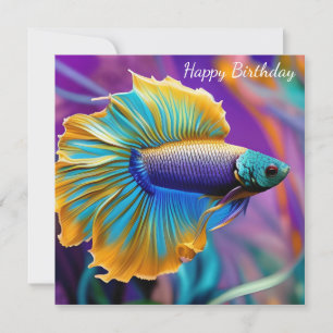 Betta Fish, oro azul morado Cumpleaños