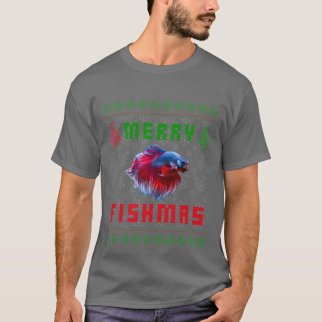 Betta Fish Siamese Fighting Fish Christmas Sweater (Anverso)