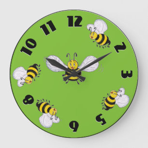 Betty Bee y abejas ocupadas Reloj de pared redonda