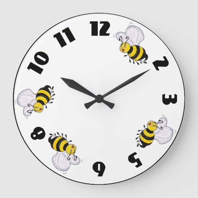 Betty Bee y abejas ocupadas Reloj de pared redonda (Anverso)