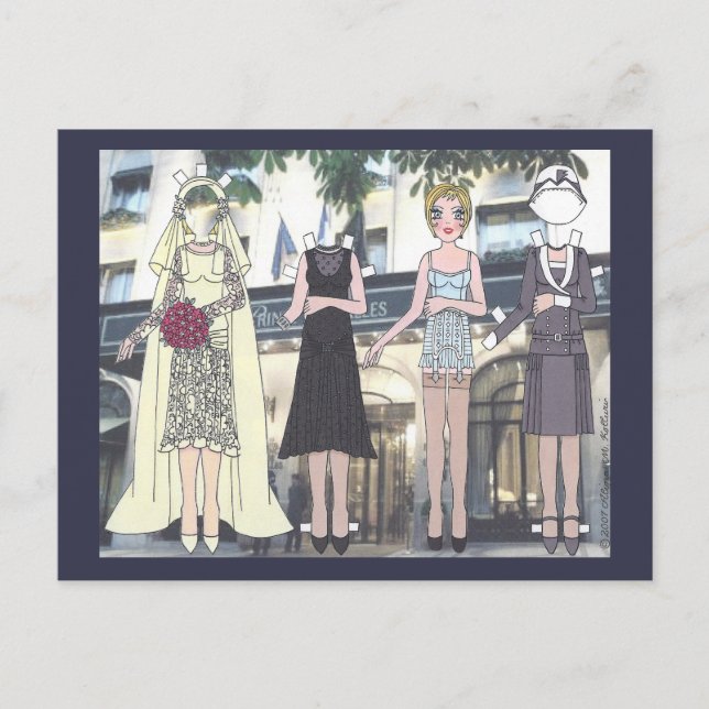 Betty, Novia Art Deco de la postal de muñeca de pa (Anverso)