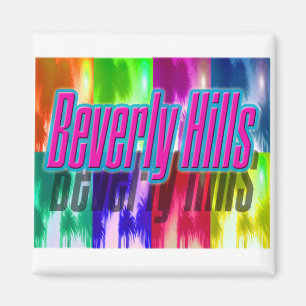 "Beverly Hills" colorido imán de palmas