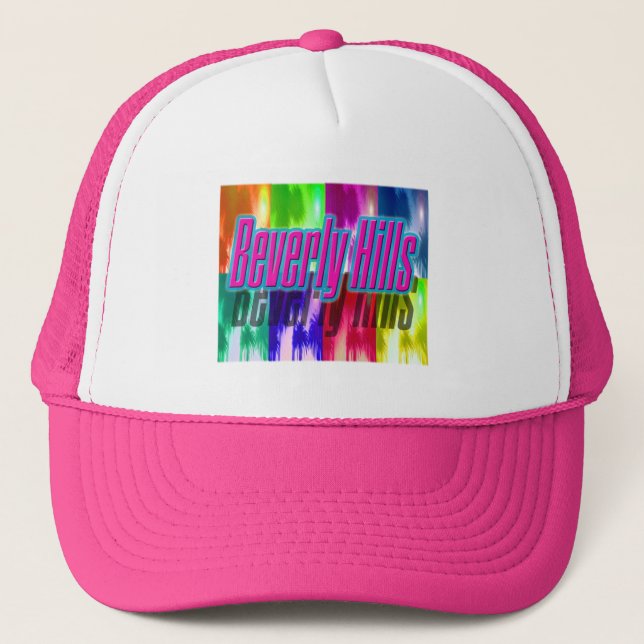 "Beverly Hills" Gorra de palmeras coloridas (Anverso)