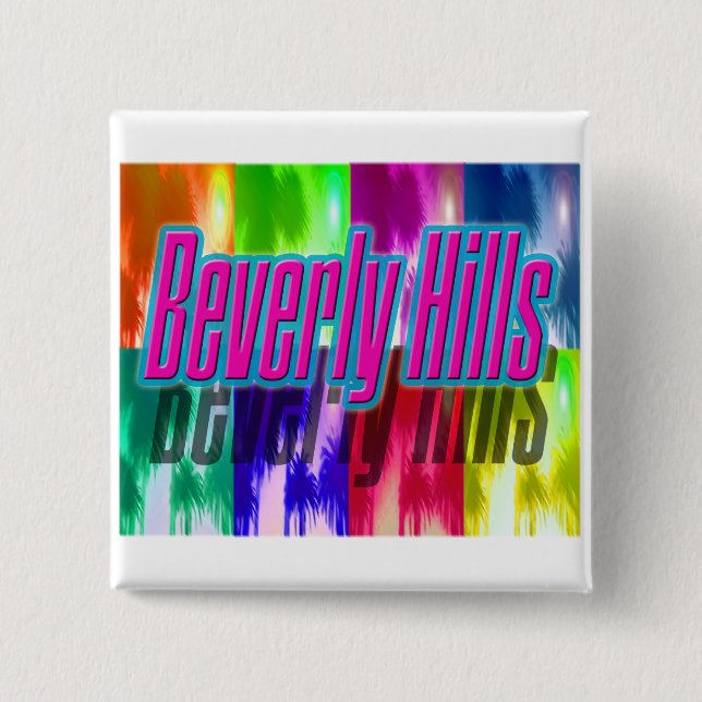 "Beverly Hills" Palmas Coloridas Botón (Anverso)