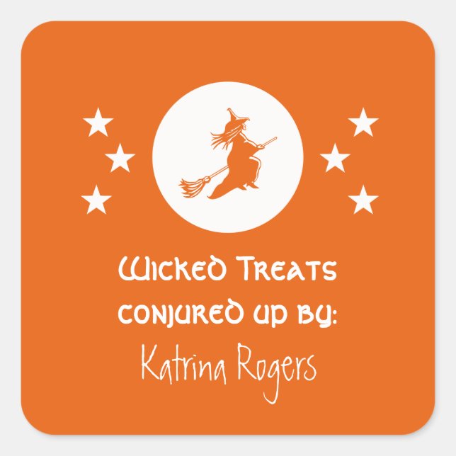 Bewitando a Pegatinas de Halloween Baking Label, N (Anverso)