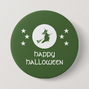 Bewitando botón de Halloween, verde