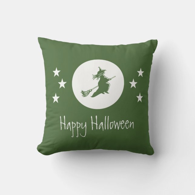 Bewitando la almohada de Halloween, verde (Anverso)