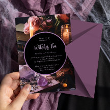 Bewitching Halloween Witness Tea Party Invitación